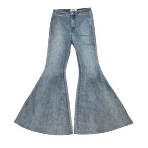 Free People Flare Jeans Just Float On  Blue High Rise Bell Bottoms 27 New